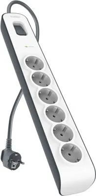 Productafbeelding van Belkin stekkerdoos met 6 stopcontacten, 2 meter aansluitkabel, model BSV603vf2M-V2