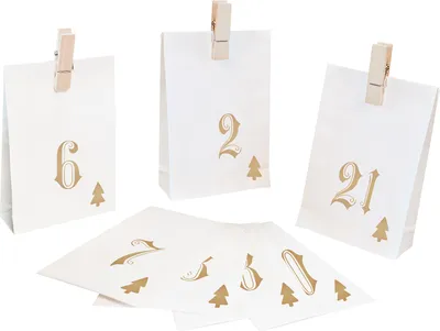 Produktbild von pajoma® Adventskalender zum Befüllen | 24 Papiertüten Geschenktüten, Weihnachten