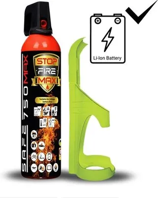 Immagine prodotto di SAFE 750 MAX - spray estinguente per batterie al litio con supporto