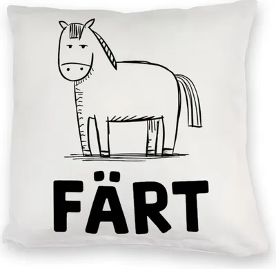 Produktbild von Färt Kuschelkissen mit Pferdeskizze