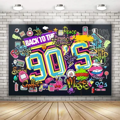 Productafbeelding van 90s Themaparty Achtergrondbanner voor Feesten