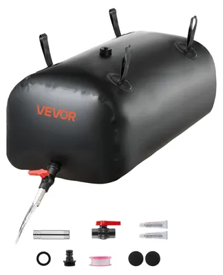 Obrázok produktu pre VEVOR 113 L/29,85 Gal zásobník na vodu, prenosný zásobník na vodu pre obytné vozidlá, 1000D PVC, skladací zásobník na vodu, mäkký vak na vodu, zásobník na vodu, protipožiarna ochrana, kempovanie, čierny
