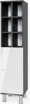 Zdjęcie produktu dla Szafka łazienkowa Vicco Fynn Biały wysoki połysk 30 x 130.6 cm duże drzwi, Model 34153