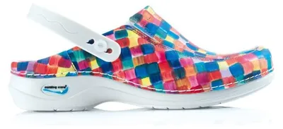 Immagine prodotto di Scarpe da lavoro lavabili in pelle certificata PARIS WG4PF7 con cinturini quadrati colorati, taglia 1:41.