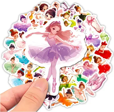 Produktbild von Ballerina-Aufkleber-Set mit 50 bunten Aufklebern zum Selbermachen für Kinderdekoration