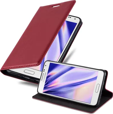 Produktbild von Cadorabo Hülle für Samsung Galaxy ALPHA Schutz Hülle in Rot Handyhülle Etui Case Cover Magnetverschluss