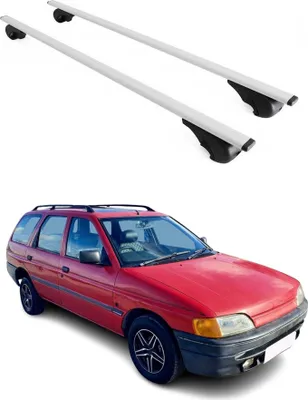 Image de Barres de toit Transversales pour Ford Escort 1991-1999 Fer Argent