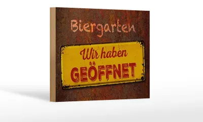 Produktbild von Holzschild Spruch 18x12cm Biergarten wir haben geöffnet