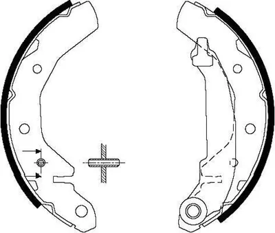 Produktbild von KAVO PARTS Bremsbackensatz Trommelbremse Hinten für CHEVROLET MATIZ (M200, M250) 180mm KBS-1407