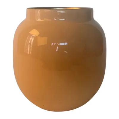 Image de Vases métalliques Miel 17x17,5cm - Surface brillante & intérieur or mat, Pièce décorative de style