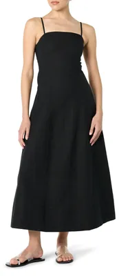 Productafbeelding van The Drop, Daphne, maxi jurk met vierkante hals, linnen, zwart, maat M