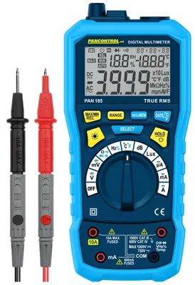 Produktbild von Pancontrol PAN 185 True-RMS Multimeter mit Luxmeter, Temperatur-, Feuchte- & Schallpegelmessung