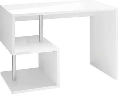 Immagine prodotto di Scrivania con 2 Ripiani 100x50x77,5 cm Esse Bianco Lucido