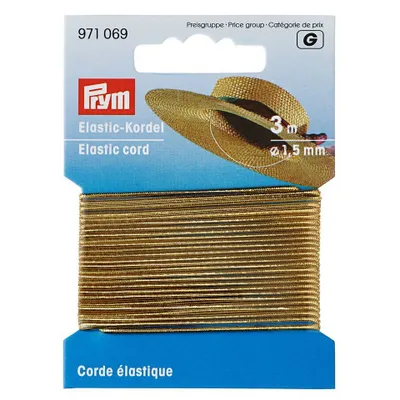 Obrázok produktu pre Elastická šnúrka, 1,5 mm, zlatá, 3 m