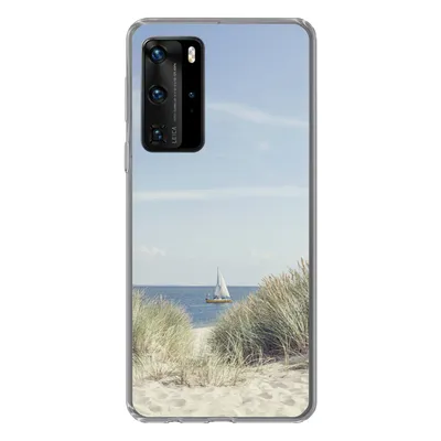 Produktbild von MuchoWow® Handyhülle Schutzhülle Hülle für Huawei P40 Pro Nordsee - Dünen - Boot Silikon Softcase Handy Hülle - Schutz