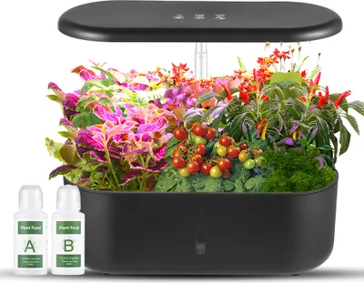 Zdjęcie produktu dla Lampka do uprawy roślin w pomieszczeniach, tryb owoce/warzywa, ekran dotykowy, 24 W, pełne spektrum, 104 diody LED, kolorowa lampka biurkowa z pompą wodną, 2080 lm, pojemność zbiornika na wodę 3,6 l, regulowana wysokość lampki do uprawy roślin doniczkowych