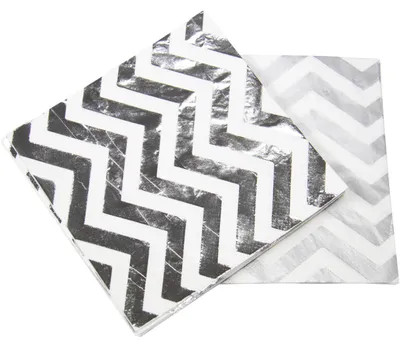 Produktbild von Servietten Metallic Silber 33x33cm, 20 Stück