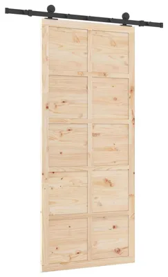 Zdjęcie produktu dla vidaXL Drzwi przesuwne naturalne 80 x 208 cm lite drewno sosnowe