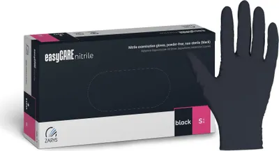 Obrázek produktu pro Černé nepudrové nitrilové rukavice S 100ks Zarys