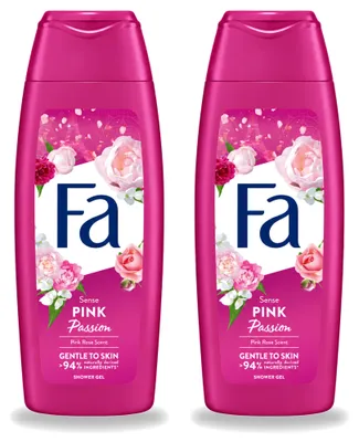 Zdjęcie produktu dla 2 opakowania żelu pod prysznic Fa Pink Passion – zapach róży – 250 ml – zestaw ekonomiczny (2 sztuki)