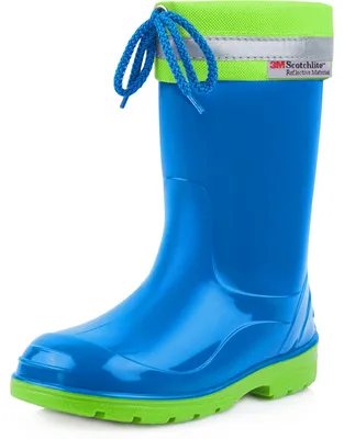 Produktbild von Ladeheid Kinder Mädchen Jungen Gummistiefel mit Stulpe LA-972 (Blau/Grün, 21 EU)