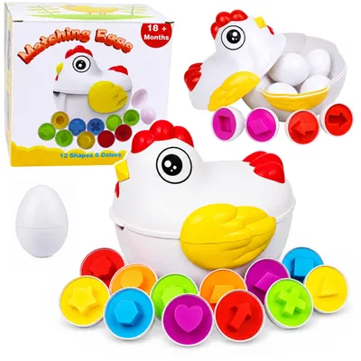 Imagen del producto de Juego educativo de colores de formas de aprendizaje clasificador de huevos de gallina 12
