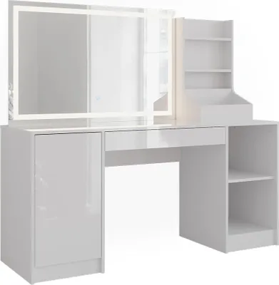 Image de Coiffeuse Vicco Sherry blanc/blanc brillant 158.2cm 3 parties, Model 57652