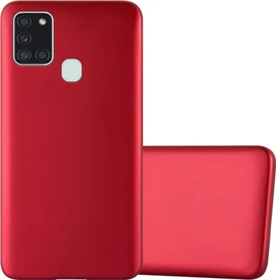 Produktbild von Cadorabo Schutzhülle für Samsung Galaxy A21s Hülle in Rot Handyhülle TPU Silikon Etui Cover Case