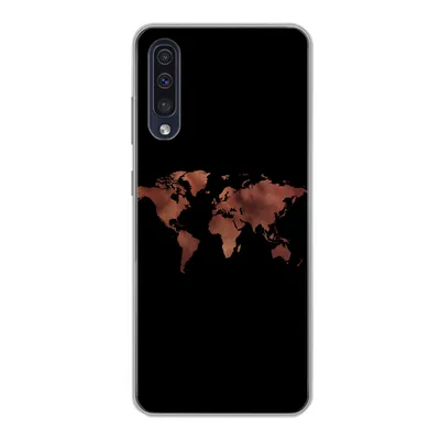 Produktbild von MuchoWow® Handyhülle Schutzhülle Hülle für Samsung Galaxy A30s Weltkarte - Leder - Schwarz Silikon Softcase Handy Hülle - Karteninhaber