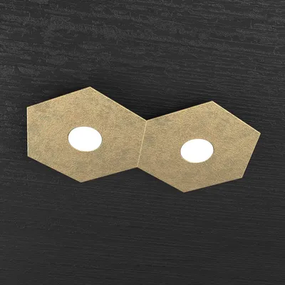 Obrázok produktu pre Moderné stropné svietidlo Hexagon Metal Leaf Gold 2 svetlá Led 12X2W