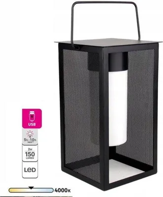 Image de Inspire Meshy USB Rechargeable LED Portable Lampe de table Lampe d'extérieur 150lm - 4000K - Boîtier métallique en acier inoxydable