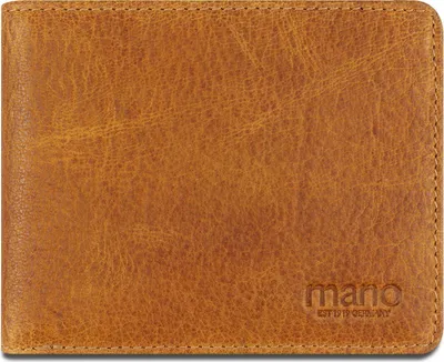 Produktbild von mano Leder Geldbörse Don Pietro Coin Wallet with Flap Cognac braun