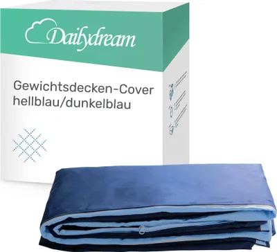 Produktbild von Dailydream Bezug in blau für Erwachsenengewichtsdecken 135 x 200 cm - zweifarbig - 135x200cm / blau - Gewichtete Decke