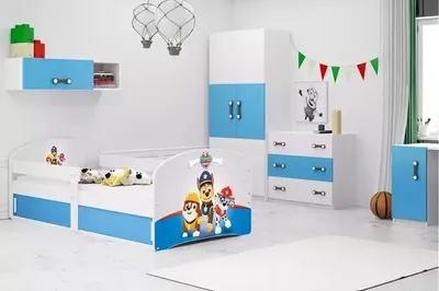 Obrázok produktu pre Detská posteľ s úložným priestorom s matracom 80x160 PEJSCI 1 - biela