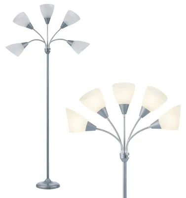 Image de Lampe sur pied réglable avec 5 lampes de lecture pour salon et chambre