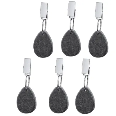 Produktbild von Tischdeckenbeschwerer Stein mit Klammer, Tischtuchgewichte mit Klammer