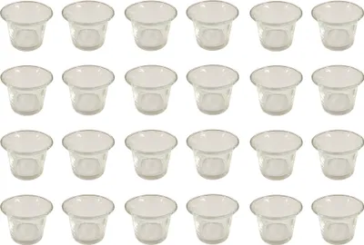 Produktbild von 24 x Teelichtglas geschwungener Rand Ø 6,3 cm Oben Ø 4,4 cm unten Höhe 4,8 cm Votivkerzenhalter