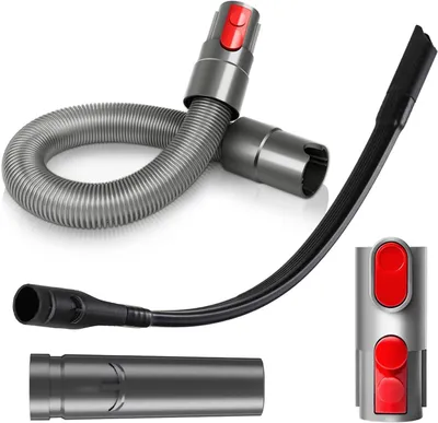 Produktbild von 4-Teiliges Set Staubsauger Zubehör für Dyson, Schlauch Verlängerung + Flexible Fugendüse + 2 Adapter Zubehör, Passend für Dyson Staubsauger V7V8V10V11V15, für Die Reinigung Von Ecken und Lücken