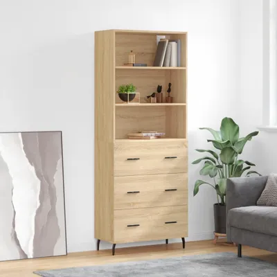 Produktbild von vidaXL Highboard Sonoma-Eiche 69,5x34x180 cm Holzwerkstoff