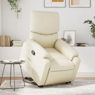 Produktbild von Cloris DesignMöbel Relaxsessel mit Aufstehhilfe Creme Kunstleder , Klassische Sessel 2024 Neu