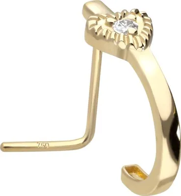 Produktbild von Nasenpiercing, Nasenstecker 14/18 Karat Gold Nasenstecker MOISSANIT + HERZ