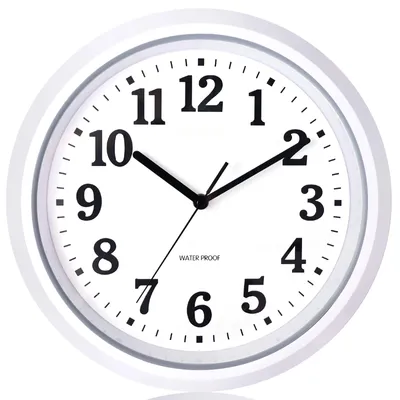 Outdoor-Wanduhr 32 cm, wasserdicht, weiß, geräuschlos