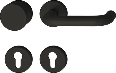 Produktbild von Türbeschlag 111.23R/122.23 FH-Wechselgarnitur | Türgriff für Innentür auf Rosette PZ | tiefschwarz