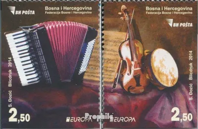 Produktbild von Briefmarken Bosnien-Herzegowina 2014 Mi 638E-639E (kompl.Ausg.) postfrisch Volksmusikinstrumente
