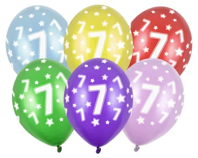 Produktbild von Latexballon Ø30cm "Happy Birthday" | 6 Stk. - Zahl #7