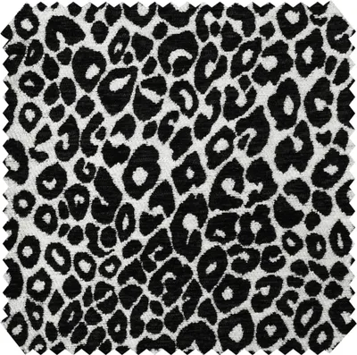Produktbild von novely® LEO Jacquard-Möbelstoff im Leopardenmuster – Chenille, Meterware 1 lfm - Farbe: 219 Weiß-Schwarz