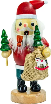Produktbild von Kaladia Räucherfigur Weihnachtsmann - aus Holz - handbemaltes Räuchermännchen für Räucherkerzen Größe M