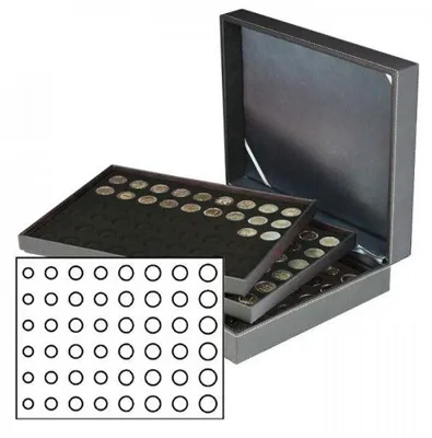 Produktbild von Lindner 2365-2506CE Münzkassette NERA XL mit 3 Tableaus und schwarzen Münzeinlagen für 18 Euro-Kursmünzensätze