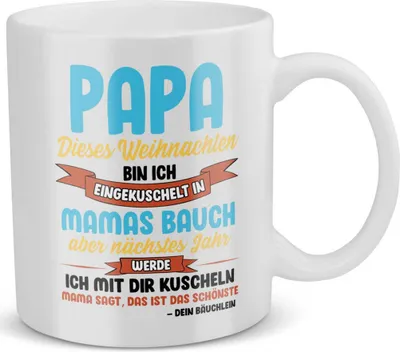 Produktbild von 22Feels Weihnachten Schwangerschaft Geschenk Männer Dad To Be Du Wirst Papa Tasse Werdender Vater Vatertag Geburtstag Babyshower Babypary Kaffeetasse Haferl