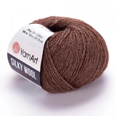 Produktbild von YarnArt Silky Wool 336 Schokobraun – Edles Garn mit Seide, weich & warm, perfekt für elegante Projekte, 25g